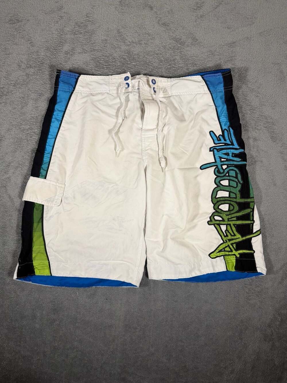 Aeropostale Board Shorts White Multi Color Surf Swim Trunks